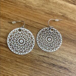 Intricate Silver Circle Earrings